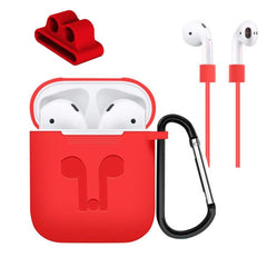 5 Accessories Silicone Case Anti Lost Strap Eartips Carabiner Buckle for Apple AirPods Earphone