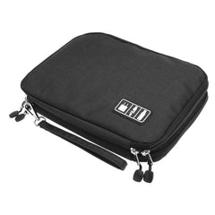 Universal Double Layers Large Capacity Data Cable Storage Bag Earphone USB Cable Organizer Bag