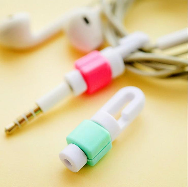 Earphone Cable Line Protector Organizer Charger Data Line Cord Protection For iPhone Random Color