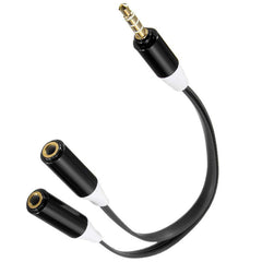 3.5mm 1 Male to 2 Female Earphone Stereo Audio Extension Y Splitter Cable Cord For iPhone Samsung Smartphone