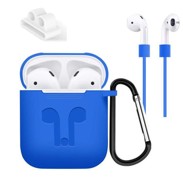 5 Accessories Silicone Case Anti Lost Strap Eartips Carabiner Buckle for Apple AirPods Earphone