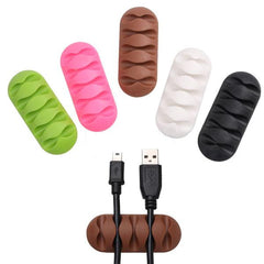 Bakeey 5 Slots Sticky Silicone Desktop Earphone USB Organizer Cable Management Holders