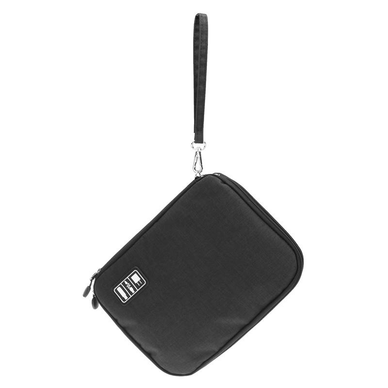 Universal Double Layers Large Capacity Data Cable Storage Bag Earphone USB Cable Organizer Bag