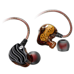 Dual Dynamic Earphone In-ear HIFI Sound Music Vibration Noise Cancelling Gaming Earphone With Mic