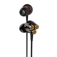 6 Dynamic Drivers 3.5mm Jack In-ear Wired Earphone Heavy Bass Stereo Headphone with Mic