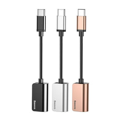 Baseus L40 2 in 1 Type-c to Type-c Splitter Charging Type-c to 3.5mm Earphone Aux-in Cable Adapter 