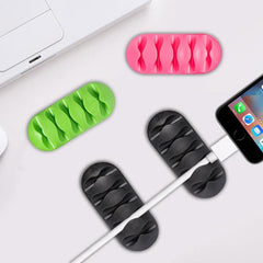 Bakeey 5 Slots Sticky Silicone Desktop Earphone USB Organizer Cable Management Holders