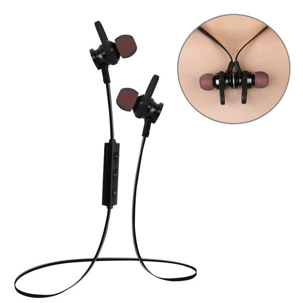 RS-01 Wireless Bluetooth Earphone Magnetic Adsorption Bass Sport Headphone for iPhone Samsung Xiaomi