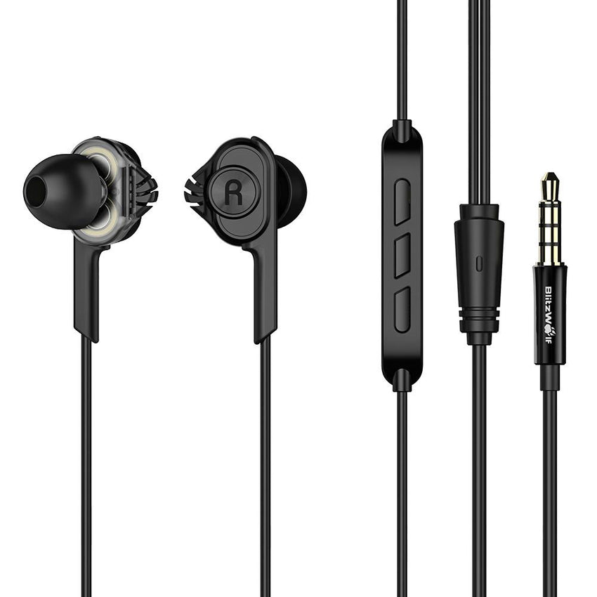 [Dual Dynamic Driver] BlitzWolf® BW-ES2 Wired Control In-ear Earphone Headphone With Mic