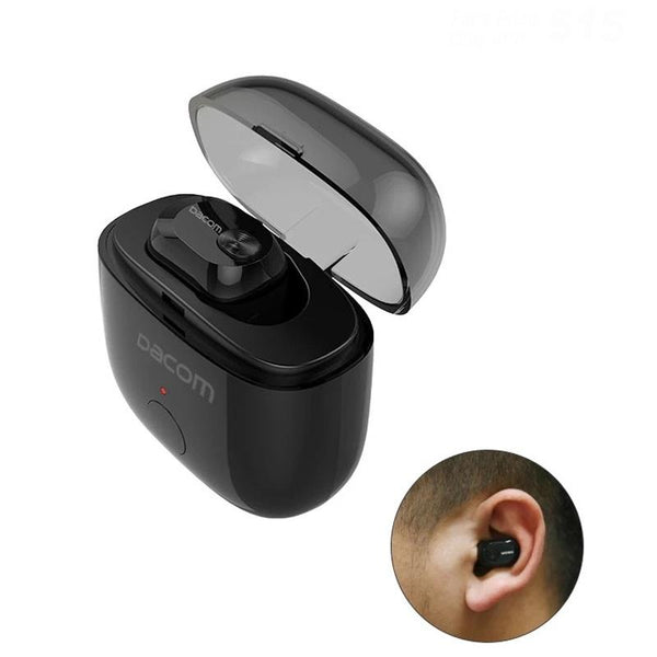 DACOM K6P Wireless Bluetooth Earphone Mini Invisible Single Headphone with Charging Box with HD Mic