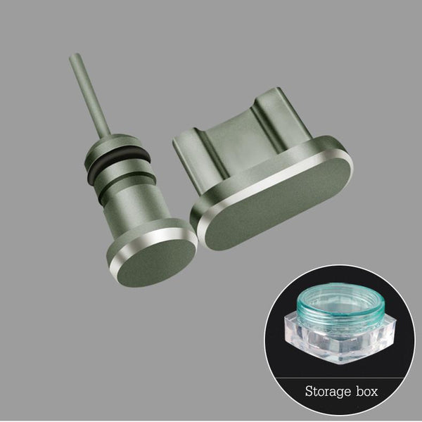 Aluminum Android Dust Plug Set Micro USB Port + Earphone Jack Plugs Sim Card Needle For Smartphone