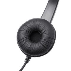 Binaural Phone Headset Earphone with 2.5mm Plug Hands-Free Noise Cancelling Telephone Call Center