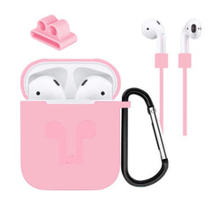 5 Accessories Silicone Case Anti Lost Strap Eartips Carabiner Buckle for Apple AirPods Earphone