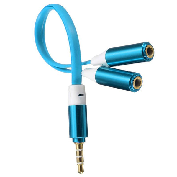 3.5mm 1 Male to 2 Female Earphone Stereo Audio Extension Y Splitter Cable Cord For iPhone Samsung Smartphone