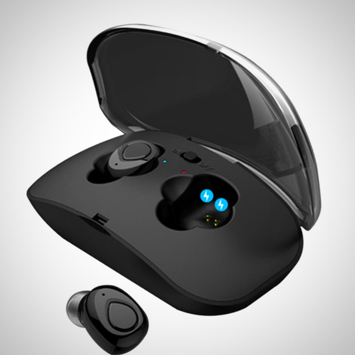 TWS True Wireless Bluetooth Earphone CVC Noise Cancelling Stereo Headphone with Mic Charging Box