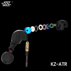 KZ ATR In-ear Heavy Bass HIFI Sport Wired Control Headphone Earphone With/Without Mic