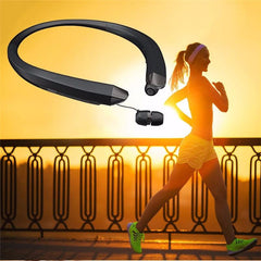 Portable Wireless Bluetooth Earphone HIFI Stereo Outdoor Sport Handsfree Neck Hanging With Mic