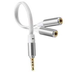 3.5mm 1 Male to 2 Female Earphone Stereo Audio Extension Y Splitter Cable Cord For iPhone Samsung Smartphone