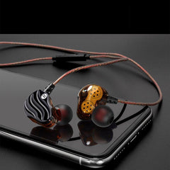 Dual Dynamic Earphone In-ear HIFI Sound Music Vibration Noise Cancelling Gaming Earphone With Mic