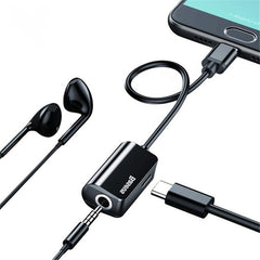 Baseus L40 2 in 1 Type-c to Type-c Splitter Charging Type-c to 3.5mm Earphone Aux-in Cable Adapter 