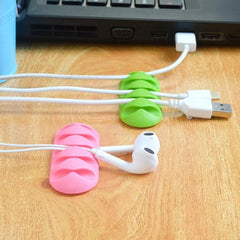 Bakeey 5 Slots Sticky Silicone Desktop Earphone USB Organizer Cable Management Holders