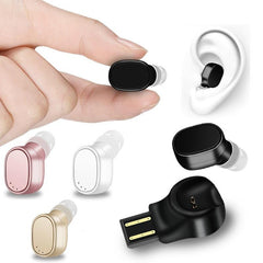 X12 Mini Portable Single Wireless Bluetooth Earphone Invisible Headphone with Magnetic USB Charger