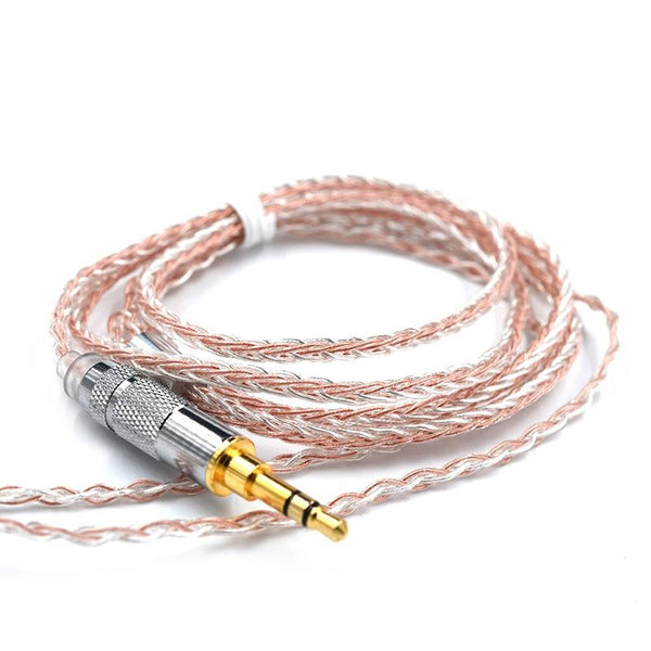 KZ Earphone Cable 3.5mm Copper Silver Mixed Plated Upgrade Cable for ZST ZS10 AS10 BA10 ZS6 MMCX