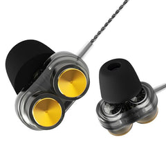 QKZ KD7 Dual Dynamic Driver Professional In Ear DJ Earphone with Microphone Line Control