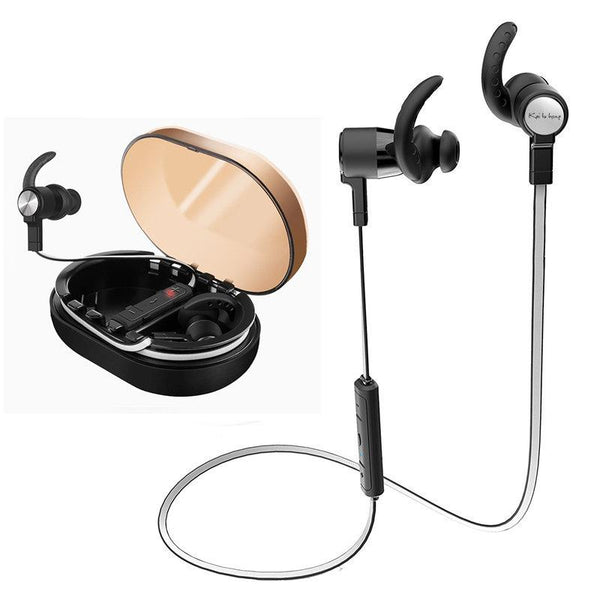 Magnetic Wireless Bluetooth Earphone Bass IPX7 Waterproof Sports Headphone With Charging Box