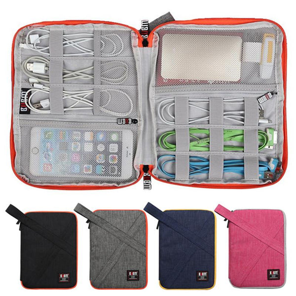 BUBM Outdoor Large Single Layer Waterproof Earphone Cable Power Bank Storage Bag Collection Pouch