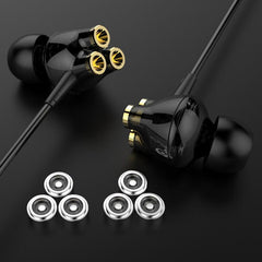 6 Dynamic Drivers 3.5mm Jack In-ear Wired Earphone Heavy Bass Stereo Headphone with Mic