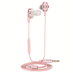 [Dual Dynamic Drivers] Langsdom D4C Heavy Bass Stereo Line Control Earphone Headphone With Mic