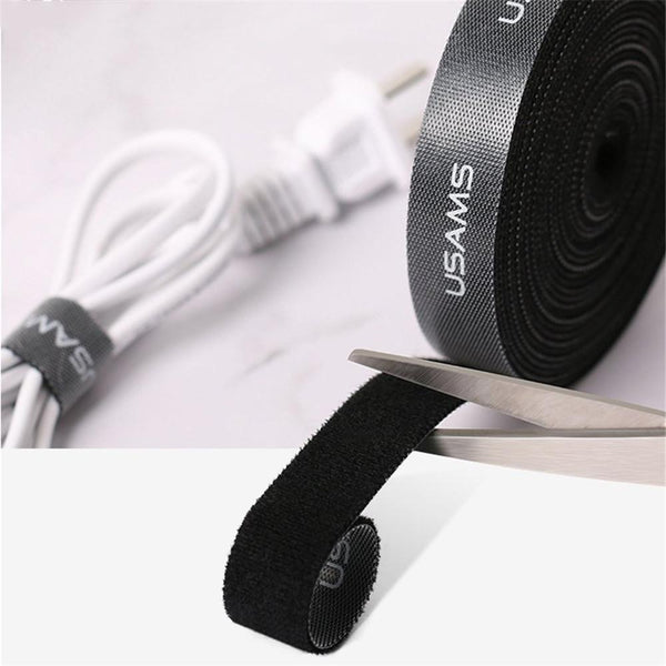 USAMS 0.5M 1M 2M 3M 5M Adhesive Cuttable Cable Management Winder Wire Organizer Earphone Clip