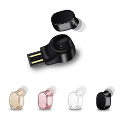 X12 Mini Portable Single Wireless Bluetooth Earphone Invisible Headphone with Magnetic USB Charger