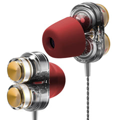 QKZ KD7 Dual Dynamic Driver Professional In Ear DJ Earphone with Microphone Line Control