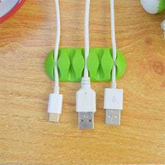 Bakeey 5 Slots Sticky Silicone Desktop Earphone USB Organizer Cable Management Holders